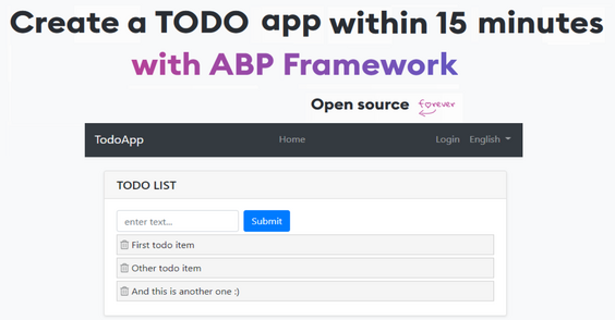 Build a simple TODO app with ABP Framework in 15 minutes Cover Image